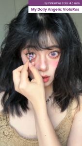 Softlens My Dolly Angelic Violaros Natural Lens 14.5mm By Pinkin Softlens Normal & Minus