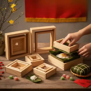 Khuôn Bánh Chưng Gỗ Tự Nhiên - Bộ 2 Khuôn Thông Minh & Lẻ 1 Khuôn Tiện Lợi - Dụng Cụ Gói Bánh Tết Đẹp Nhiều Kích Thước