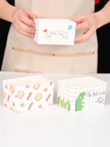 10/25/50Pcs Sandwich Box Korean Toast Bread Sandwich Packaging Box Burger Egg Drop Box Sandwich Wrapper