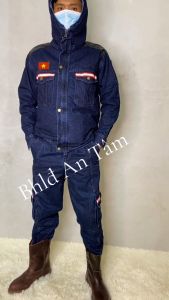 ÁO jean bảo hộ thợ hàn khoét lỗ dùng quạt vải tốt kèm quạt MEDOW_A29