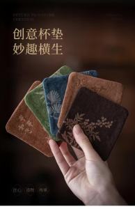 Tấm Lót Ly Vuông Bằng Vải Gạc Nhuộm Màu Cổ Điển Chống Trơn Trượt Cách Nhiệt Dùng Làm Đế Lót Ly Cà Phê Tách Trà Thân Thiện Với Môi Trường