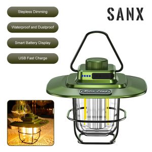 SANX Portable Retro Camping Lantern Led Camp Light USB Rechargeable Travel Tent Light Flashlight Outdoor Hanging Lantern
