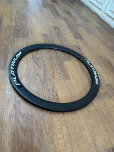 ( 700C PLATINUM HTM / 36H / 5CM ) Velg Rims Rim Velg Sepeda Fixie Aluminium Alloy 5 CM Hitam Doff Double Wall Lubang 36 H Roda Wheelset Fixie 5 CM