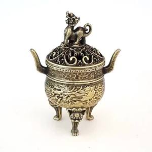 1PC Đế Đốt Trầm Hình Sư Tử Tỳ Hưu Hợp Kim Kiểu Dáng Cổ Điển Nhỏ Gọn Trang Trí Nhà Cửa Đế Đốt Trầm Hình Đám Mây May Mắn Đĩa Xông Hương Bằng Kim Loại Cho Phòng Khách