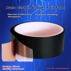 Nano carbon copper foil tape thermal conductivity copper berth adhesive tape heat sink mobile phone tablet computer high temperature thermal conductivity heat dissipation thermal insulation single-sided graphene heat dissipation copper foil tape