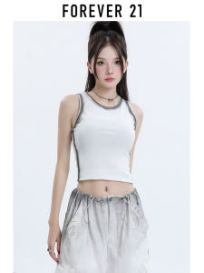 เสื้อกั๊กแขนกุดสไตล์อเมริกันสีสันสดใสสำหรับผู้หญิงในช่วงฤดูร้อน ทรงสลิมฟิต ทรงสั้น สไตล์ลำลอง ผ้าโพลีเอสเตอร์ 100%