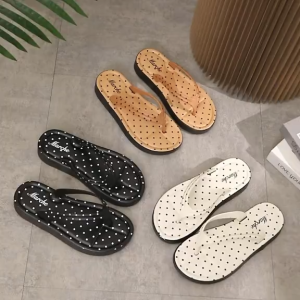 Z&R Polka Dot Platform Flip Flops Thick-Sole For Womens Footwear (up one size)