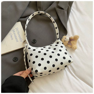 Fashionable Nylon Handbag Womens 2025 New Style Casual Versatile Underarm Bag Single Shoulder Polka Dot Bag Handbag Shoulder Bag