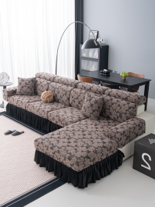 Elastic Three-Seater Sofa Cover Full Wrap Anti-Slip Cat Scratch Proof Spring Autumn Winter Universal Lazy Persons Couch Cover