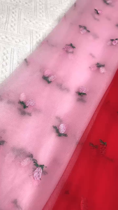 VẢI LƯỚI THÊU HỌA TIẾT TRÁI THƠM-KHỔ 1.5M-VẢI NHÀ PHẠM