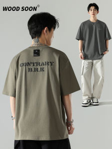 Wood soon | Loose Fit Short Sleeve T-Shirt with Back Letter Print
