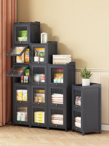 Modern Minimalist Multi-Layer Floor Standing Storage Rack Gap Organizer Bamboo Material Home Furniture Display Shelf for Adults