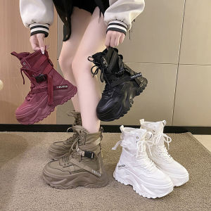 Giày Bốt Martin Cao Gót Đế Dày Mùa Xuân Cho Nữ Giày Bốt Ngắn Đa Năng Cỡ Lớn Giày Bốt Cao Đến Mắt Cá Chân