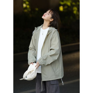 เสื้อกันแดดมีฮู้ดสีล้วนเสื้อกันแดดผ้าไอซ์ซิลค์แบบบางลำลองใส่กลางแจ้งแบบเรียบง่ายทรงหลวมไซส์ใหญ่สำหรับสาวอวบในฤดูร้อนสำหรับผู้หญิงเสื้อคลุม