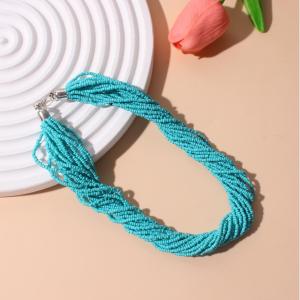 Bohemia Fashion Colorful Multilayer Rice Beads Necklace For Women Vintage Candy Color Summer Vacation Beach Charm Jewelry Gift