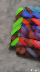 Scraf loreng pramuka berbagai list warna menyala dalam gelap