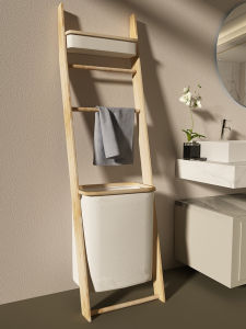 Large Oxford Cloth Laundry Basket Home Bathroom Storage Rack Japanese Style Fabric Art Organizer Bin Bamboo Material Ground Mount