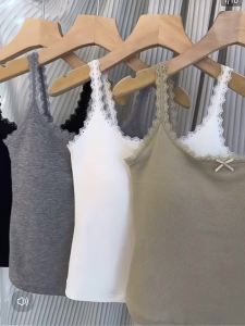 QIAOCHENXIAN | Padded Strapless Camisole with Lace Trim for Women