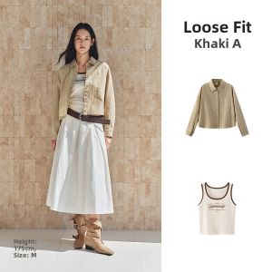 Semir | Womens Long Sleeve Alphabet Patterned Fork Hem Shirt 2 Pieces Set