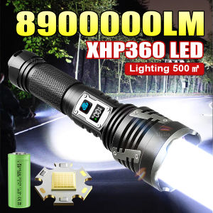 2025 Super Powerful XHP360 Flashlights Rechargeable Ultra-Bright Tactical Flashlight Aluminum Alloy Most Powerful Camping Torch