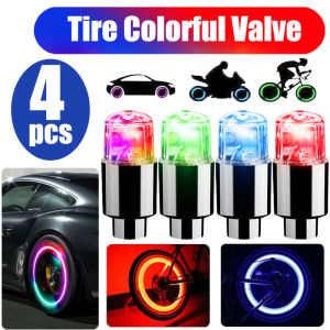 【WOKEN】 4 chiếc đèn nắp van lốp Đèn LED Đèn Neon không thấm nước xe hơi phổ thông lốp xe đạp xe máy Phụ Kiện Đi Xe bóng đèn phát sáng cảm biến chuyển động