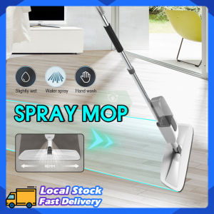 Water Spray Mop Microfiber Cloth Mop Pad Hand-Free Washing 360° Rotary Movable Lazy Spray Flat Mopping Home Bathroom Wet Dry Mop