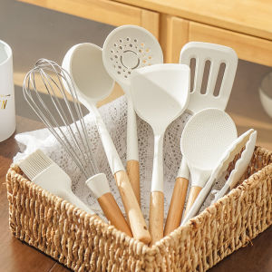 Bộ Nĩa Silicon Bộ Nĩa Và Thìa Nấu Ăn Không Dính Bộ Dụng Cụ Nhà Bếp Dùng Cho Gia Đình Nĩa Nấu Ăn Bằng Gỗ Bát Đĩa