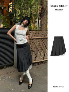 White Lace Splice Mini Skirt Womens Versatile High-End Design Sensation Small Audience Suit Skirt Commute Low Waist Design