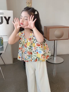 1-9 ปี ชุดเด็กหญิง ชุดเซ็ทเด็กผู้หญิง ชุดเด็ก เสื้อ+กางเกงเด็กผู้หญิง ชุดสำหรับเด็กผู้หญิง