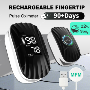 AiQUE Wireless Charging Digital Finger Pulse Oximeter LED Medical SPO2 PR PI Health Alarm Fingertip Oxygen Saturation Monitor