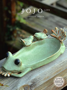 Creative Cartoon Frog Ceramic Plant Holder Home Decorations Table Top Sculptures Water Cultivation Ornament from Other Overseas