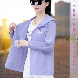 Womens Summer Lightweight Breathable UV Protection Clothing Ice Silk Thin Outerwear Forest Hiking UPF50+ Sunscreen Suit