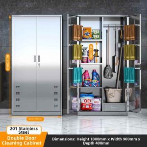 Stainless Steel Cleaning Tools Storage Cabinet