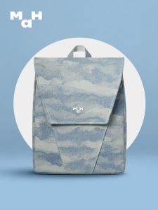 MaH | Jeans Jacquard Backpack Wave Pattern Large Capacity