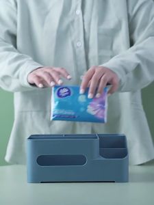 Tissue holder Storage BoxTissue Box Dispenser With CoverMultifunctional Desktop Storage BoxPlastic Tissue Box Holder organizer