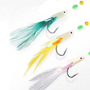 WEIHE 1pcs 1/0# Sabiki Fishing Hook High Carbon Steel Hook 3pcs Lure in a Bag Saltwater Hooks Sea Fishing