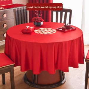 LORiCA | Chinese Wedding Round Tablecloth with Embroidered Auspicious Characters