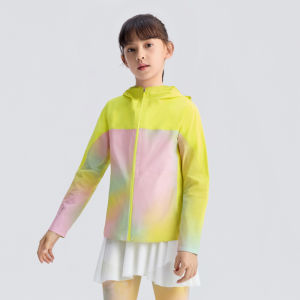 Moodytiger Childrens Summer Outdoor Skin Clothes Windproof Zipper Gradient Color Kids Light Jacket Boys And Girls Sunscreen Wear