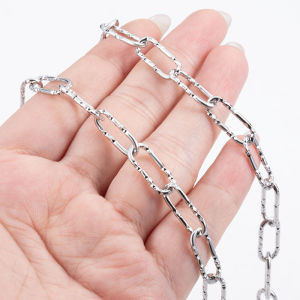 เครื่องประดับสเตนเลสแบบปิดห่วงโซ่รูปวงรีแบบทำมืออุปกรณ์เสริมสร้อยข้อมือสร้อยคอแบบทำมือ