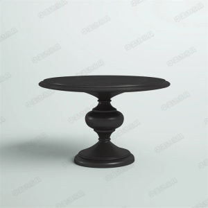 American Style Solid Wood round Dining Table Black Retro Dinner Table French Style Small Apartment Simple Designer Dining Table