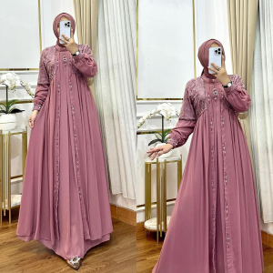 Lanara Dress Ceruty Apk Payet Gamis Wanita Terbaru 2024 Viral Dress Kondangan Wanita Elegan Hijab