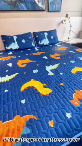 Waterproof Bed Sheet Mattress Protector Bed Cover Dustproof Nonslip Mattress Cover Queen/King Size