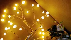 LED Tree Lights Artificial Decorative Fairy Light Battery Operated Tabletop Bonsai Lamp for Party Holiday Camping Summer Decor