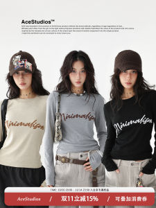 Spring Viscose Slim Fit Letter Embroidered T-Shirt