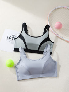 Wireless Adjustment Type Sports Bra Prevent Exposure Shock Absorption Small Size Thin U-Neck Home Clothes for Young Women