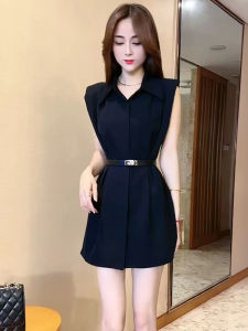 Bộ Áo Sơ Mi Và Quần Ngắn Cạp Cao Thời Trang Mùa Hè 2025 Dành Cho Nữ Bộ Đồ Hai Mảnh Có Thắt Lưng Phong Cách Quý Cô Chất Liệu Polyester