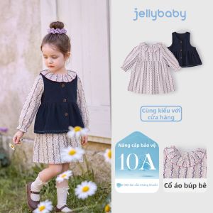 Jelly Baby | Đầm Áo Gile Cói Hoa Văn Cho Bé Gái