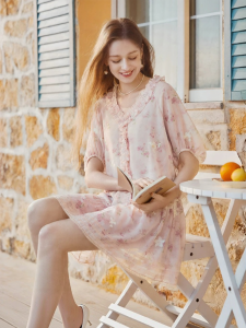 XIANGYING | Pink Floral Short Sleeve Blouse and Skirt Set New Design