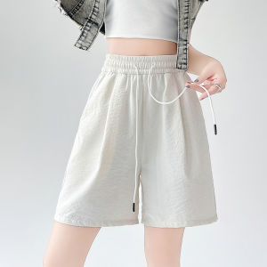 Dopamine Sports Shorts Womens Summer Thin High Waist Loose Casual A-Line Wide Leg Five-Quarter Pants Korean Style Straight Leg