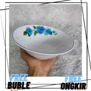 mangkuk keramik motif bunga sunbird isi 6pcs